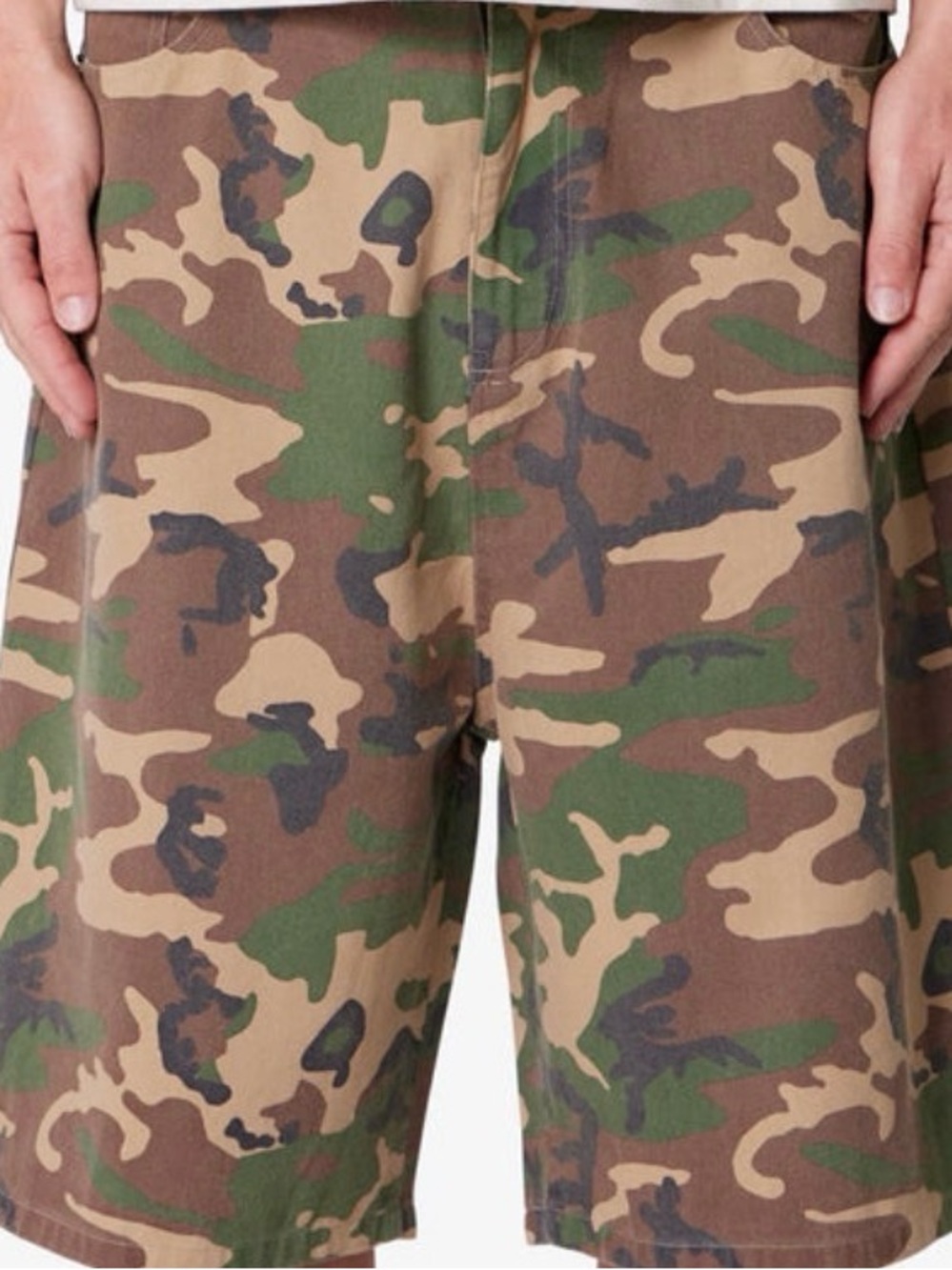 Men's Camouflage Cargo Shorts in Green/Tan/Brown